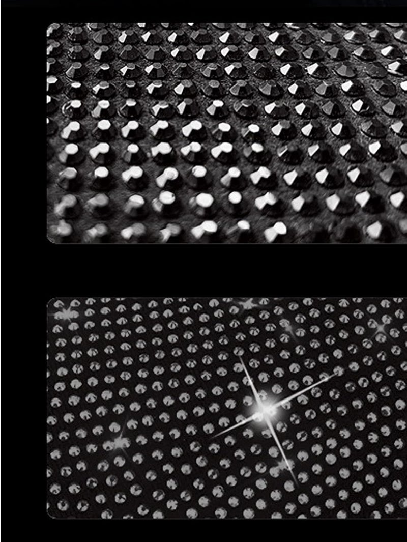 SPANICE Bling Bling Auto Shift Gear Cover, Leather Auto Gear Shift Knob Cover with Crystal Glitter Bling Rhinestones for Girls,Lady Universal Fit (Black) - Image 4